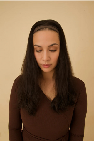 23-inch dark bandfall wig, crafted for luxury and comfort in every strand.