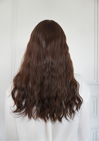 Deep Brown Lace Topper 24 inches by Zelda Hair, designed for Jewish wigs and virgin hair lovers.