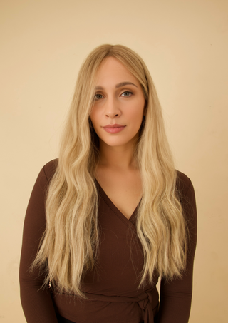 Platinum natural body lace top wig, 28 inches, Zelda Hair, designed for Jewish wigs and hair loss solutions.